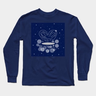 mask, carnival, holiday, mystery, secret, illustration, night, modern, technology, light, shine, glitter, stars, space, galaxy, cosmos Long Sleeve T-Shirt